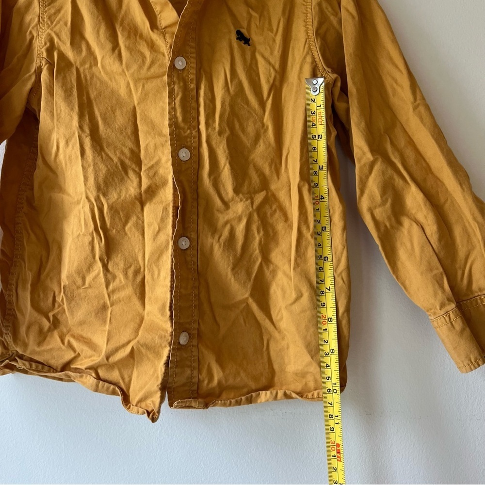 🌼 5/$20 H&M L.O.G.G. Mustard Yellow Boys Button Down Shirt Long Sleeve Size 5-6Y - Picture 7 of 11